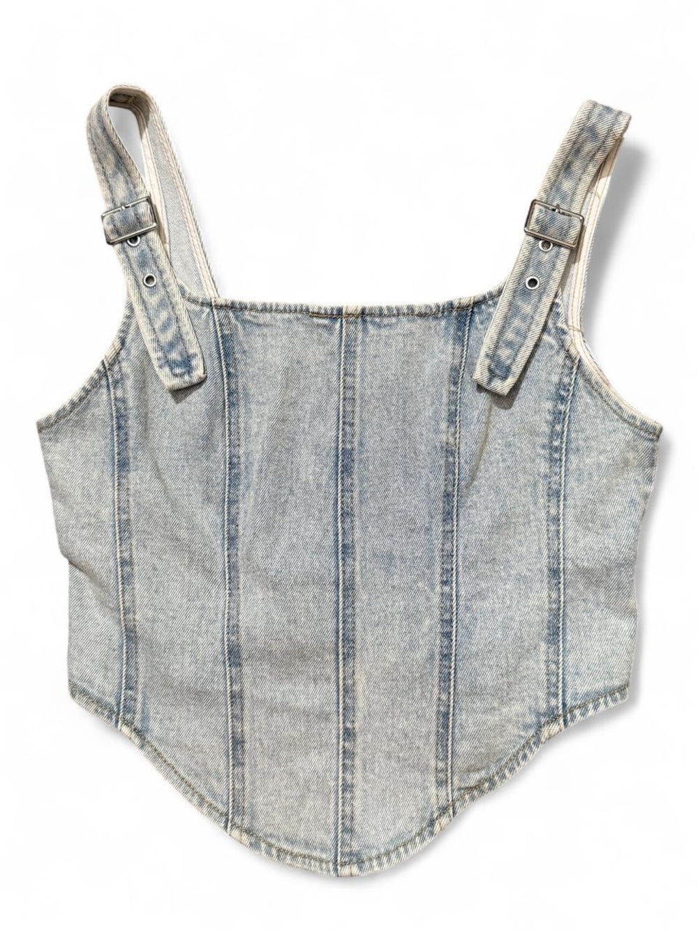 Wild Fable Denim Corset Top XS Light Wash